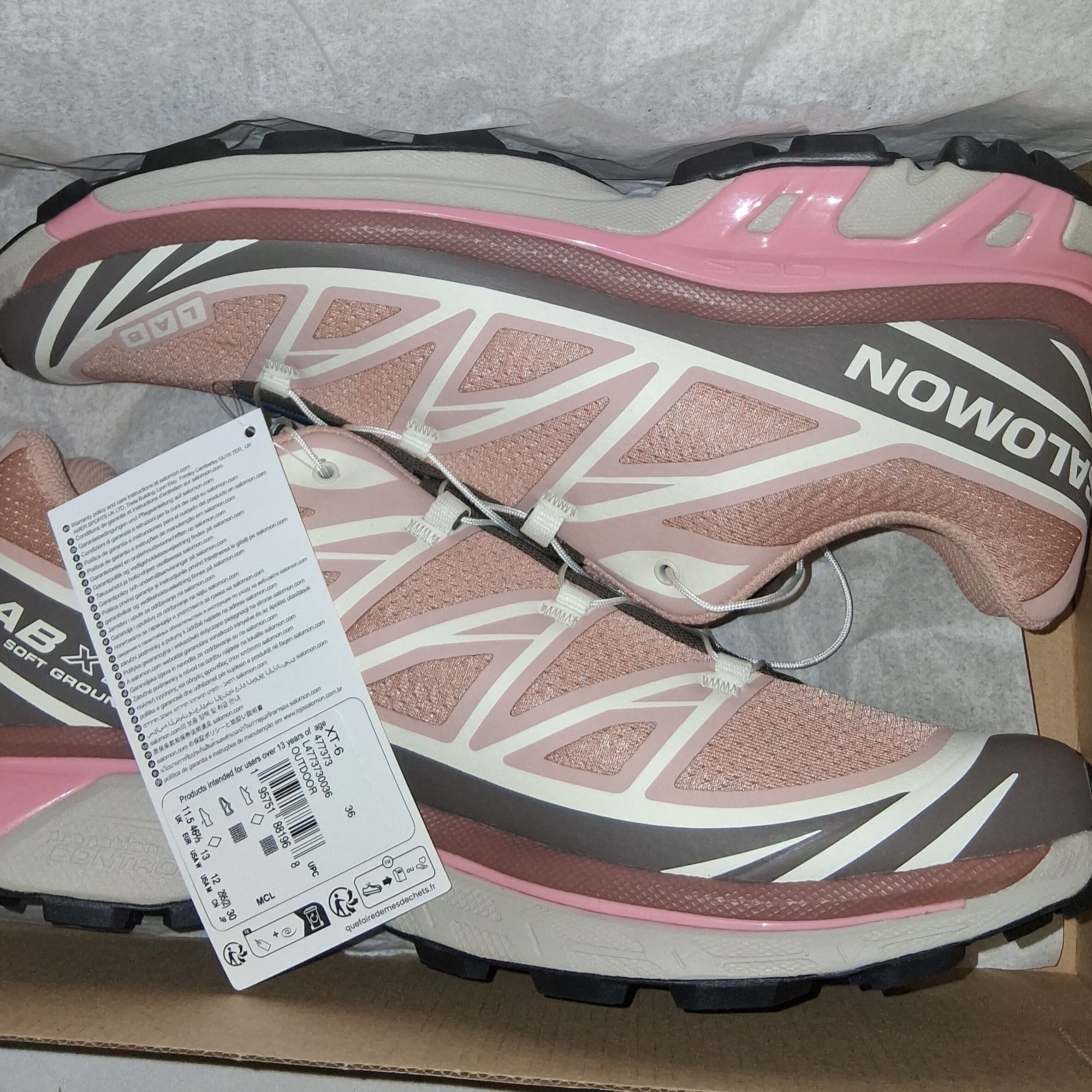 Salomon Pink And Gray Athletic Shoes